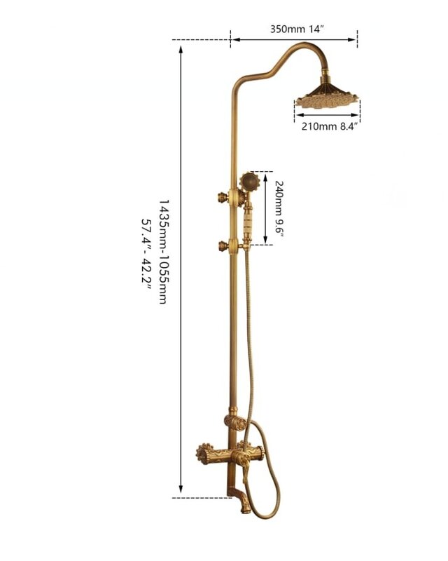 Rene Houtman Sierlijke Bronzen Douche - Opbouw
