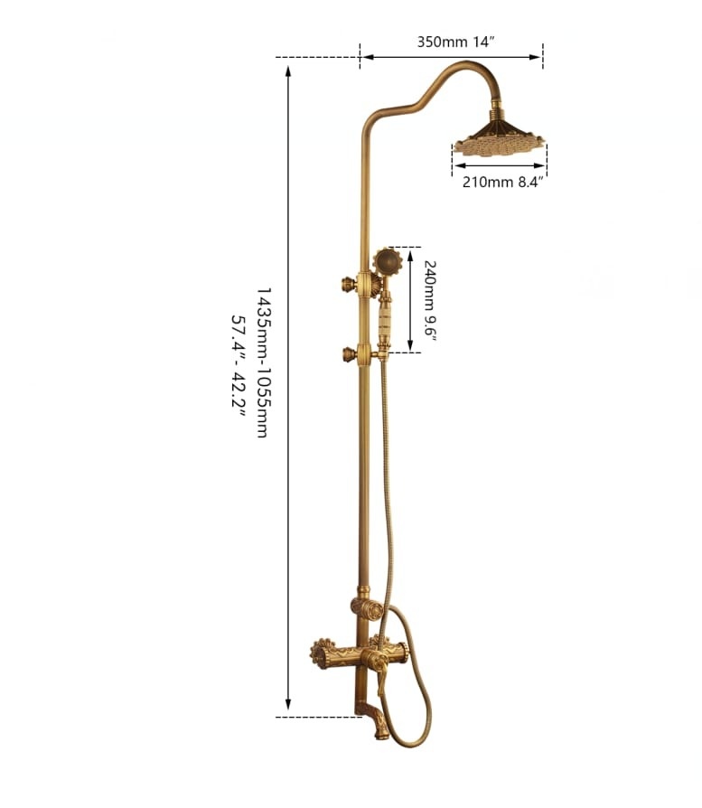 Rene Houtman Sierlijke Bronzen Douche - Opbouw