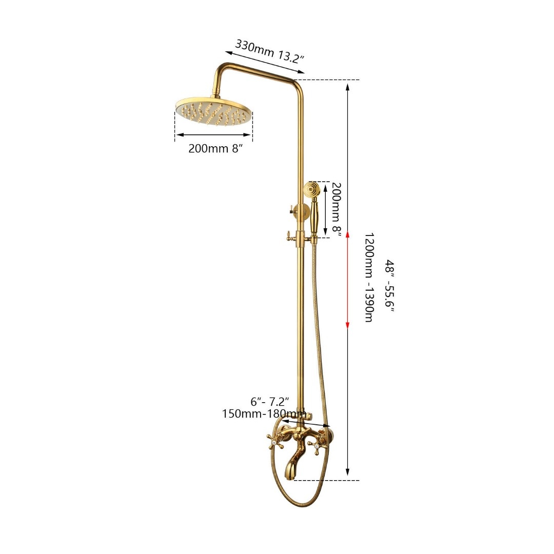 Rene Houtman Goudkleurige Opbouw Douche