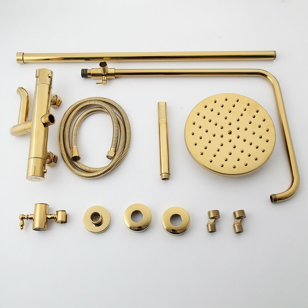 Rene Houtman Thermostatische Douche - Goud - H 123cm