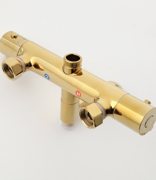 Rene Houtman Thermostatische Douche - Goud - H 123cm