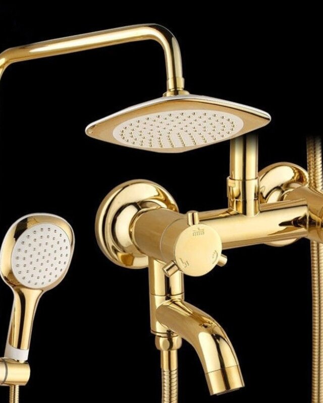 Rene Houtman Opbouw douche met Handdouche - Goud