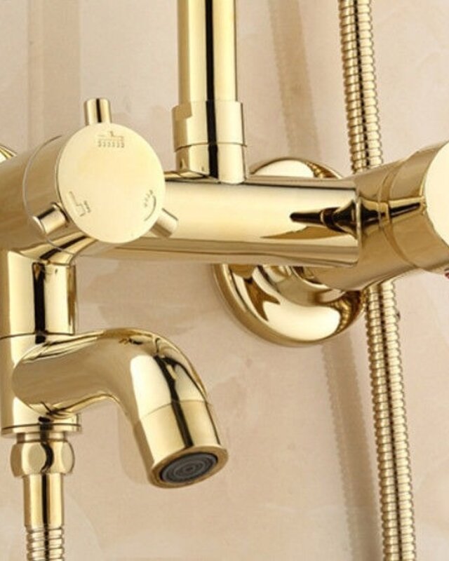 Rene Houtman Opbouw douche met Handdouche - Goud