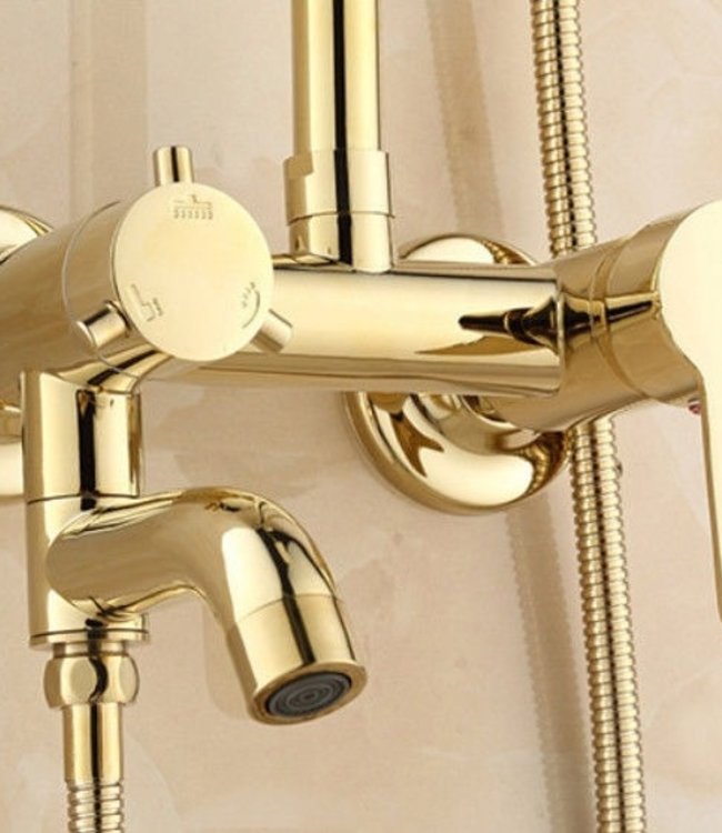 Rene Houtman Opbouw douche met Handdouche - Goud