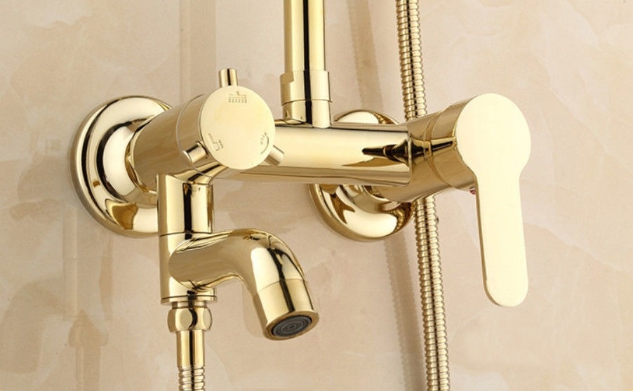 Rene Houtman Opbouw douche met Handdouche - Goud