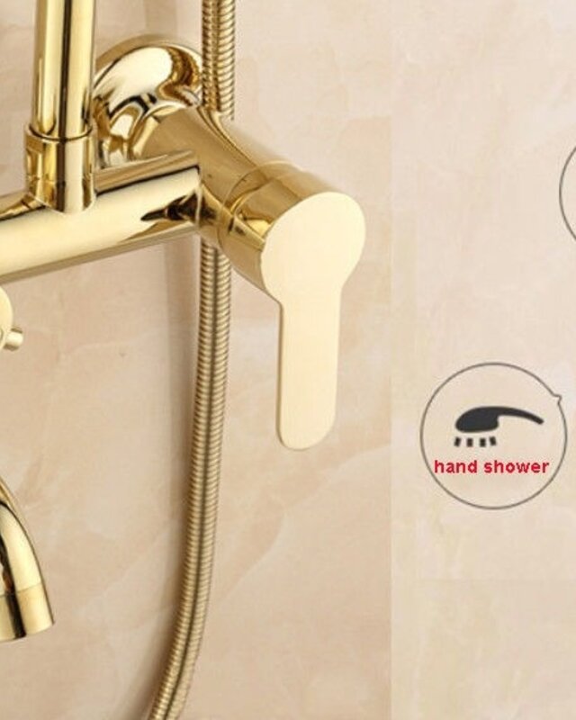 Rene Houtman Opbouw douche met Handdouche - Goud