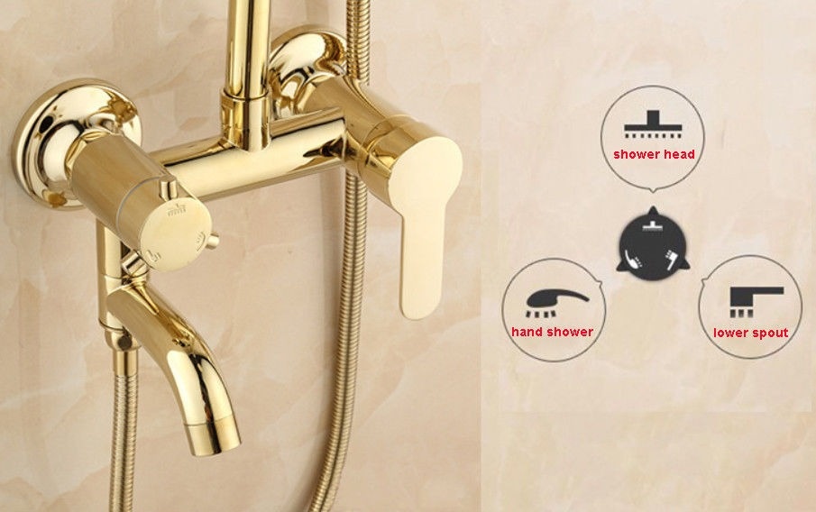 Rene Houtman Opbouw douche met Handdouche - Goud