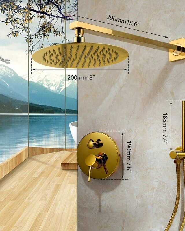 Rene Houtman Regendouche set met Handdouche - Goud