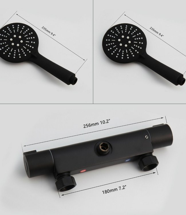Rene Houtman Thermostatische Douchekraan - Zwart