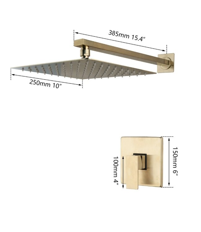 Rene Houtman Inbouwdouche - Mat Goud