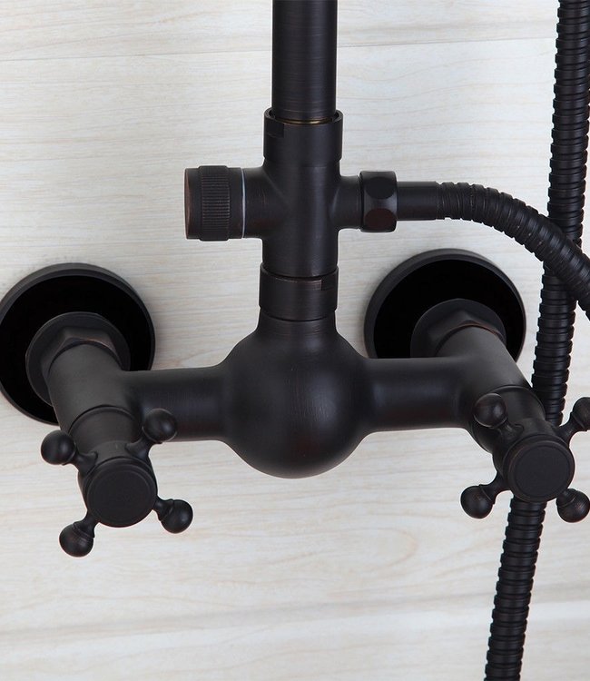 Rene Houtman Olie Bronzen Opbouwdouche - In Hoogte Verstelbaar