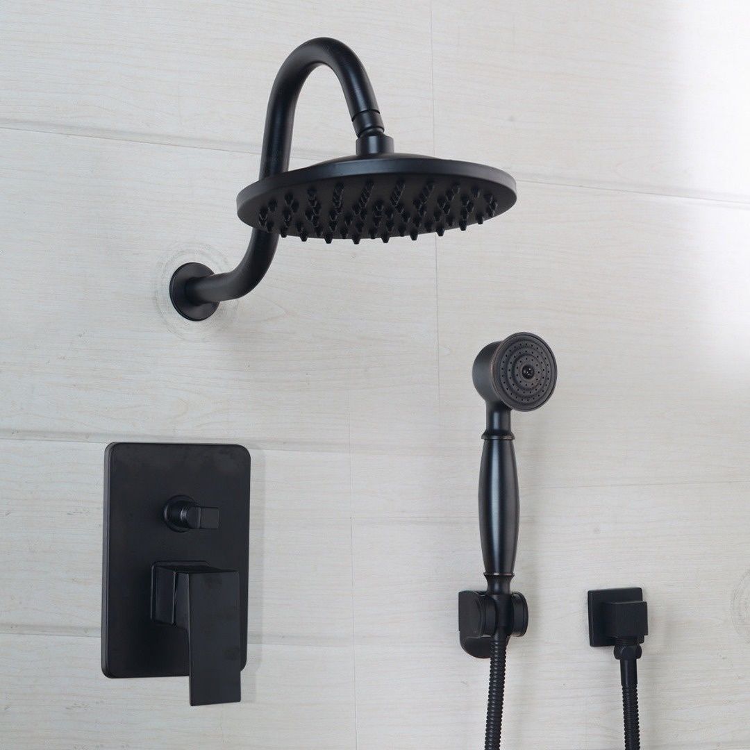 Rene Houtman Olie Bronzen Inbouwdouche - Met Handdouche
