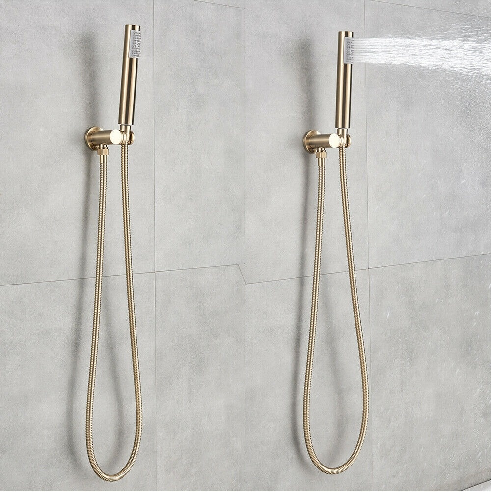 Stijlvolle Douchesets Kopen? Geborsteld Gouden Doucheset Rene Houtman