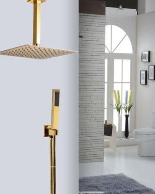 Rene Houtman Thermostatische douche met Handdouche - Goud