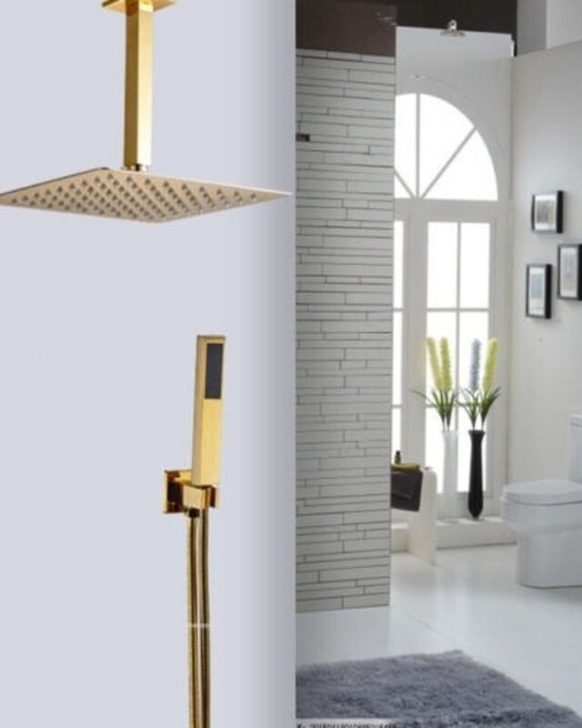 Rene Houtman Thermostatische douche met Handdouche - Goud