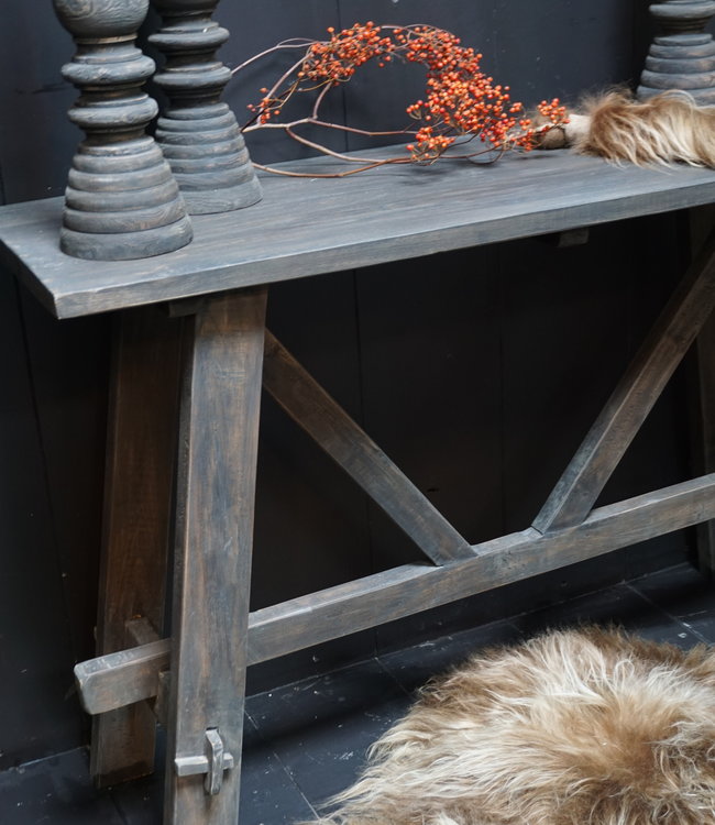 Rene Houtman Sidetable Met Schoren Old Grey L120xH78 cm