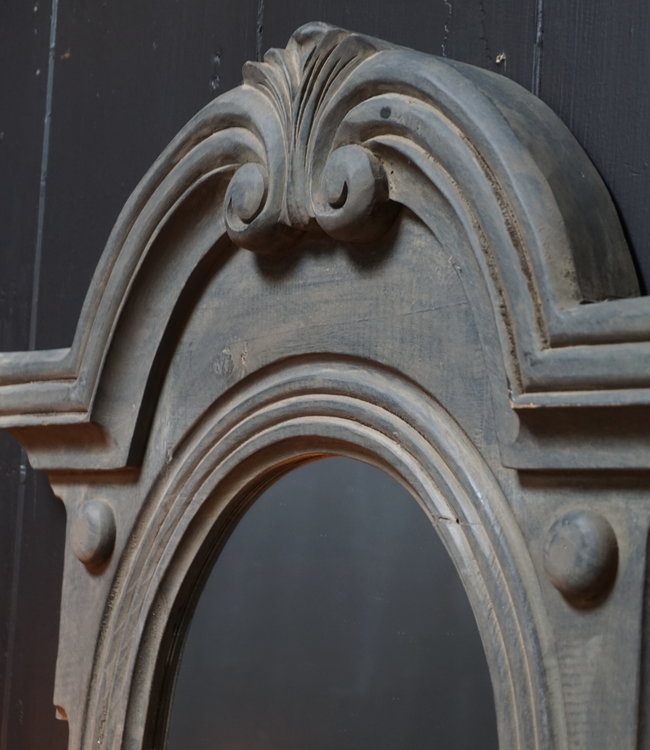 Rene Houtman Spiegel Ossenoog Hout H84xB62 cm Old Grey