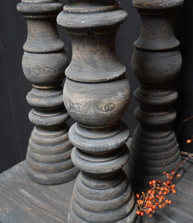 Rene Houtman Kandelaar Oud Hout L50 cm Old Grey