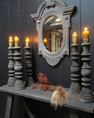 Rene Houtman Kandelaar Oud Hout L50 cm Old Grey
