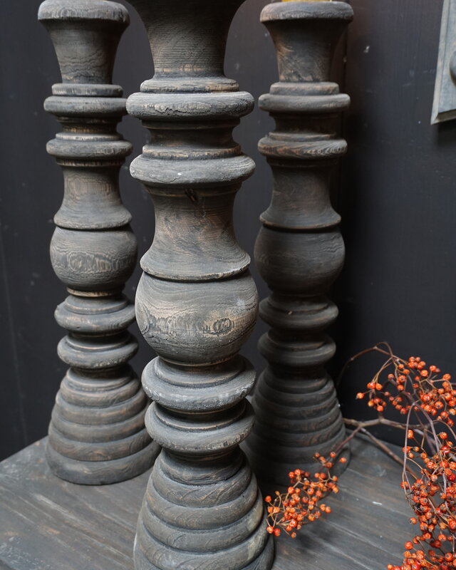 Rene Houtman Kandelaar Oud Hout L50 cm Old Grey