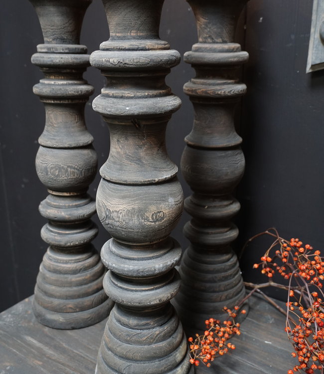 Rene Houtman Kandelaar Oud Hout L50 cm Old Grey