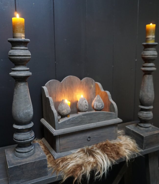 Rene Houtman Gruttersbak Hout Met Kartelrand En Lade 42 cm