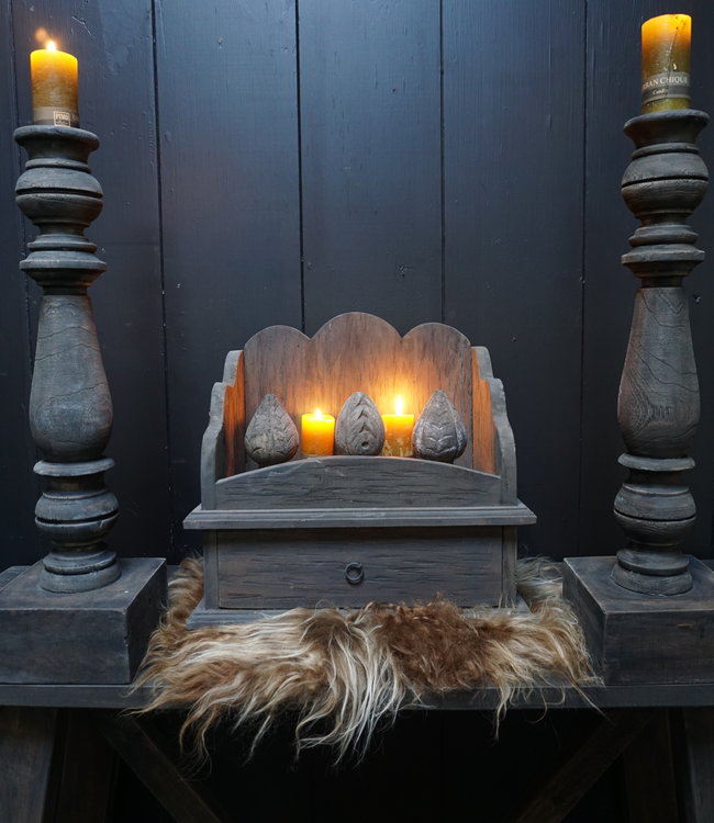 Rene Houtman Gruttersbak Hout Met Kartelrand En Lade 42 cm