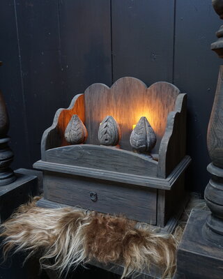 Rene Houtman Gruttersbak Hout Met Kartelrand En Lade 42 cm