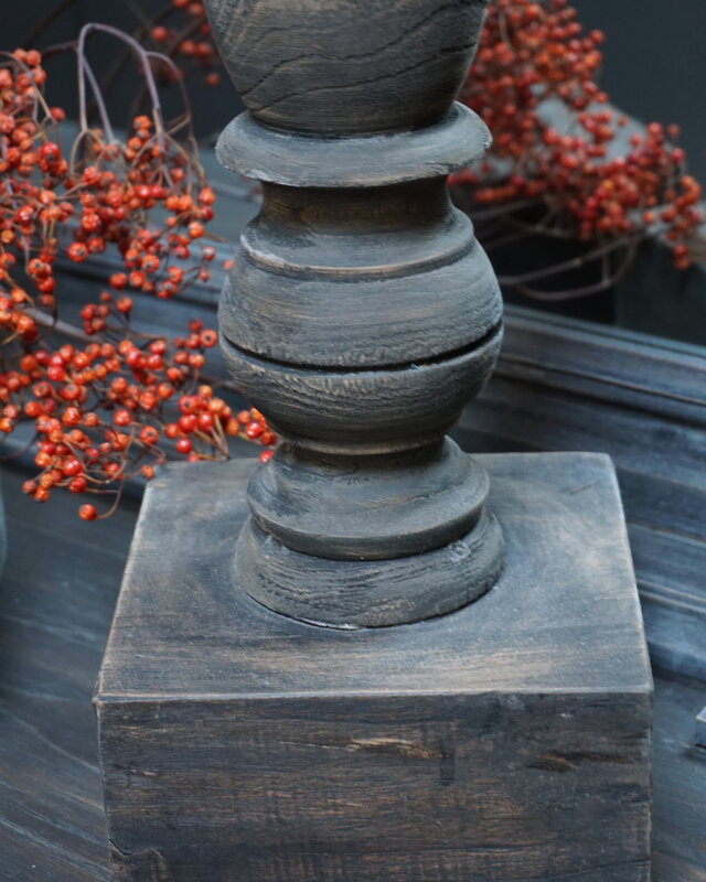 Rene Houtman Kandelaar Oud Hout L60 cm Old Grey