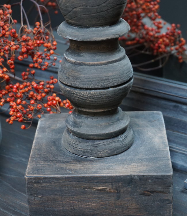 Rene Houtman Kandelaar Oud Hout L60 cm Old Grey