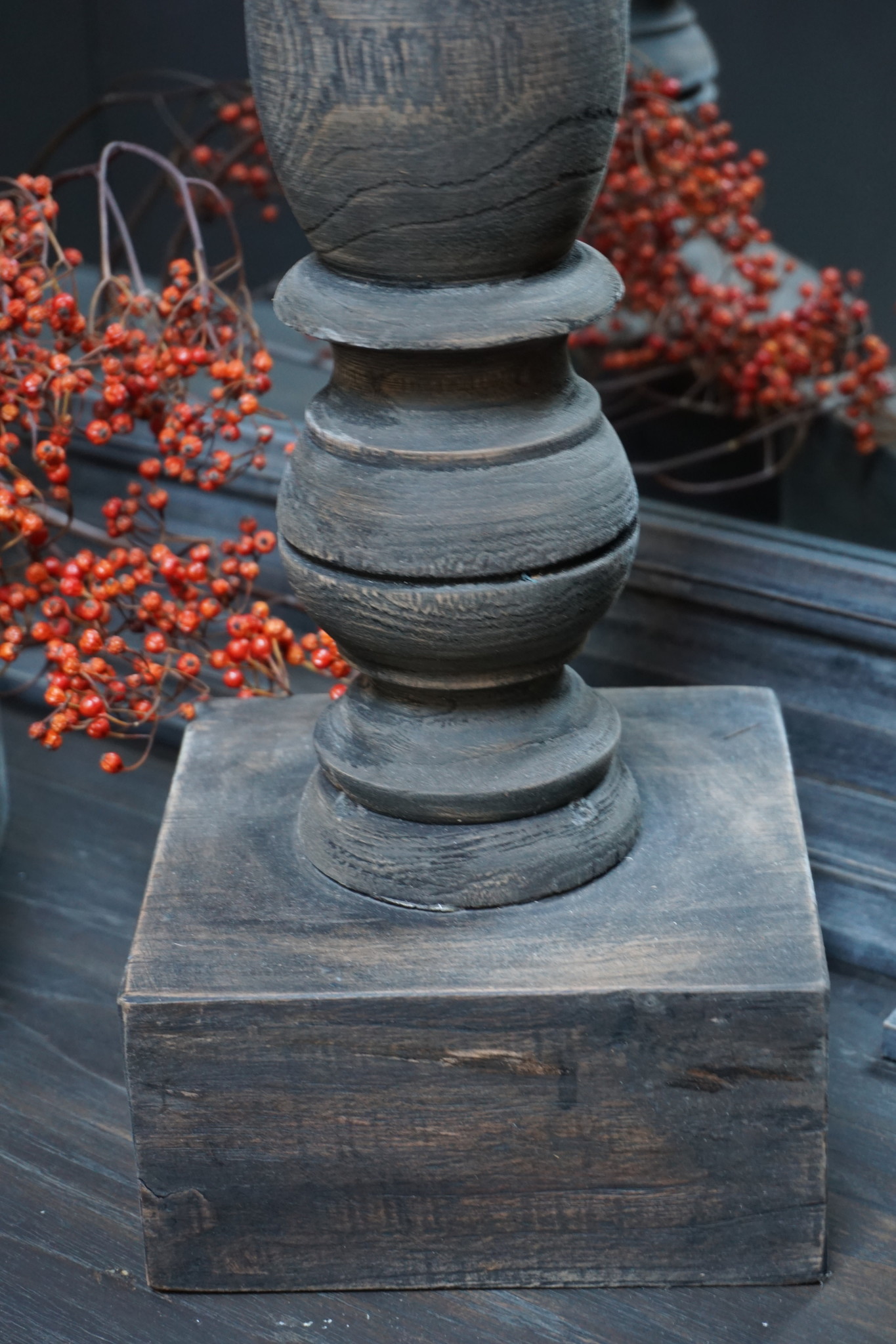 Rene Houtman Kandelaar Oud Hout L60 cm Old Grey