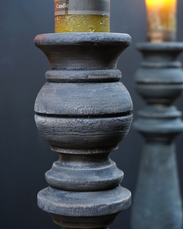 Rene Houtman Kandelaar Oud Hout L60 cm Old Grey