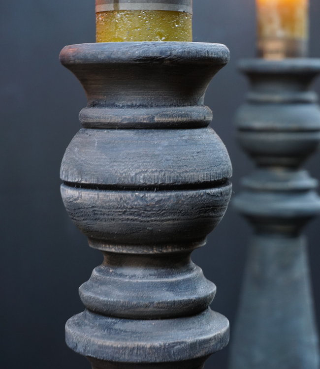 Rene Houtman Kandelaar Oud Hout L60 cm Old Grey