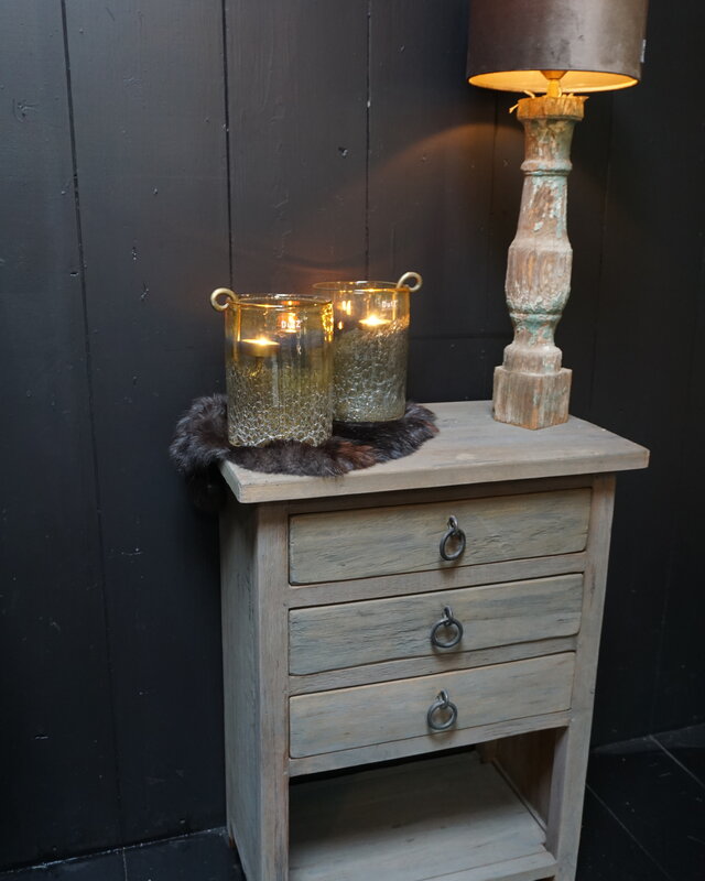 Rene Houtman Ladenkast 3 Lades + Legplank Hout L80 cm