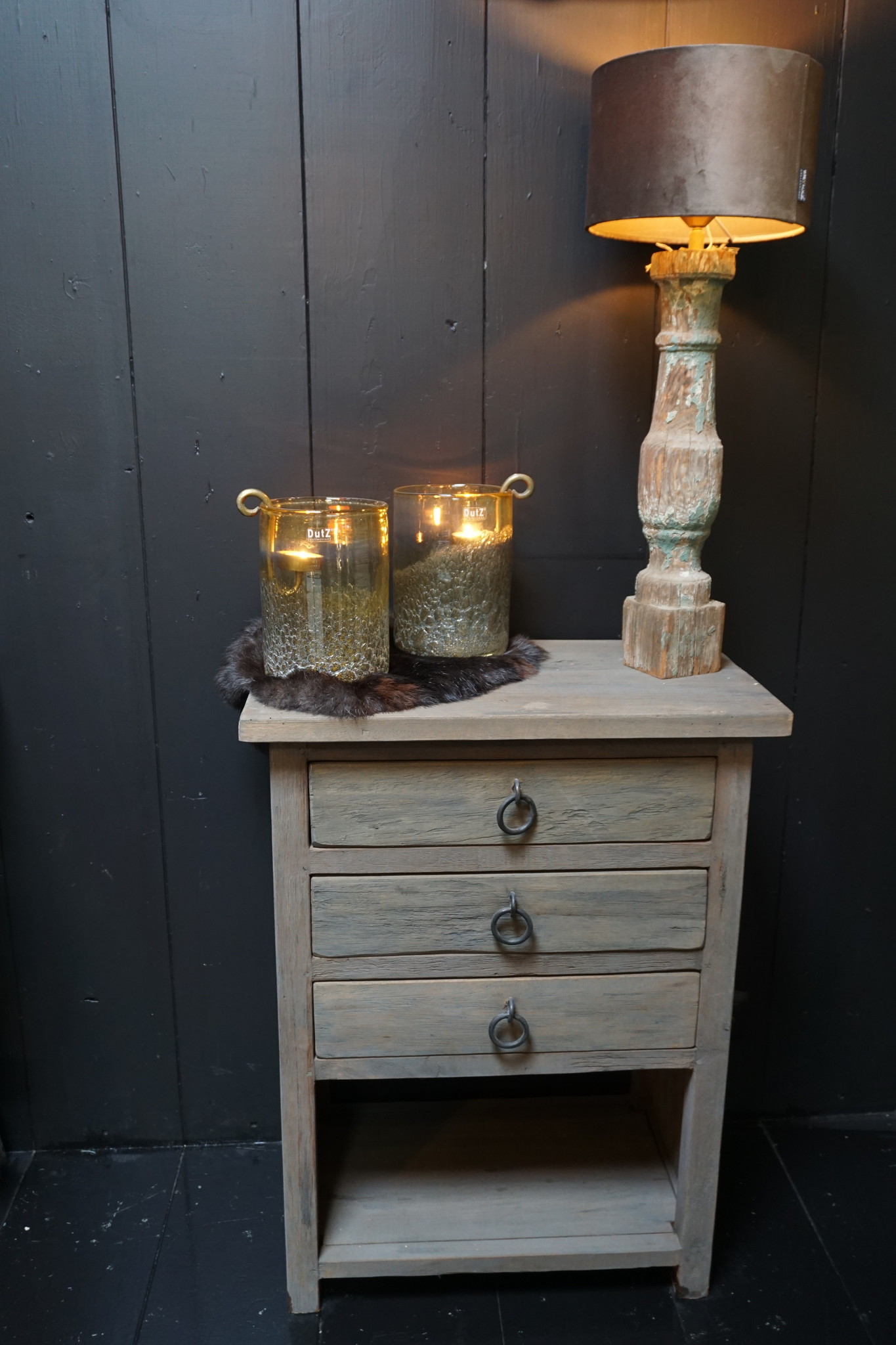 Rene Houtman Ladenkast 3 Lades + Legplank Hout L80 cm