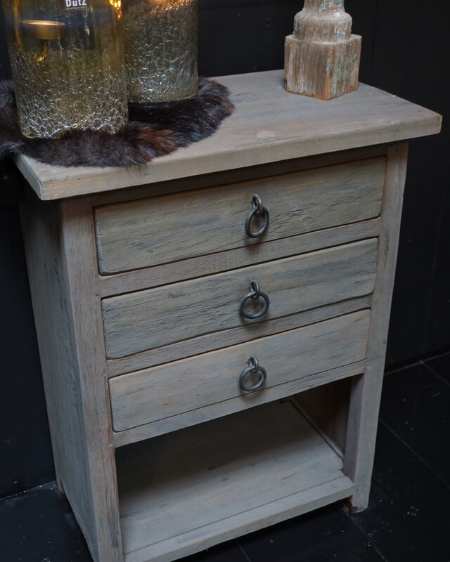 Rene Houtman Ladenkast 3 Lades + Legplank Hout L80 cm