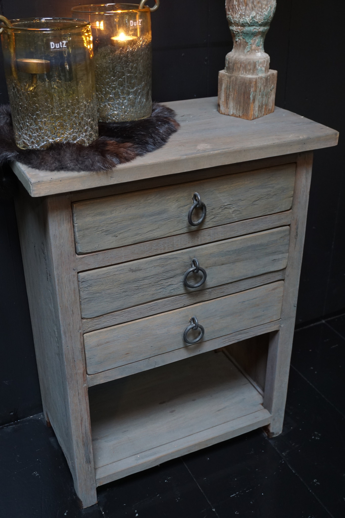 Rene Houtman Ladenkast 3 Lades + Legplank Hout L80 cm