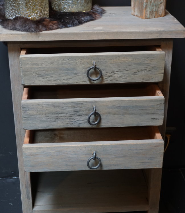 Rene Houtman Ladenkast 3 Lades + Legplank Hout L80 cm