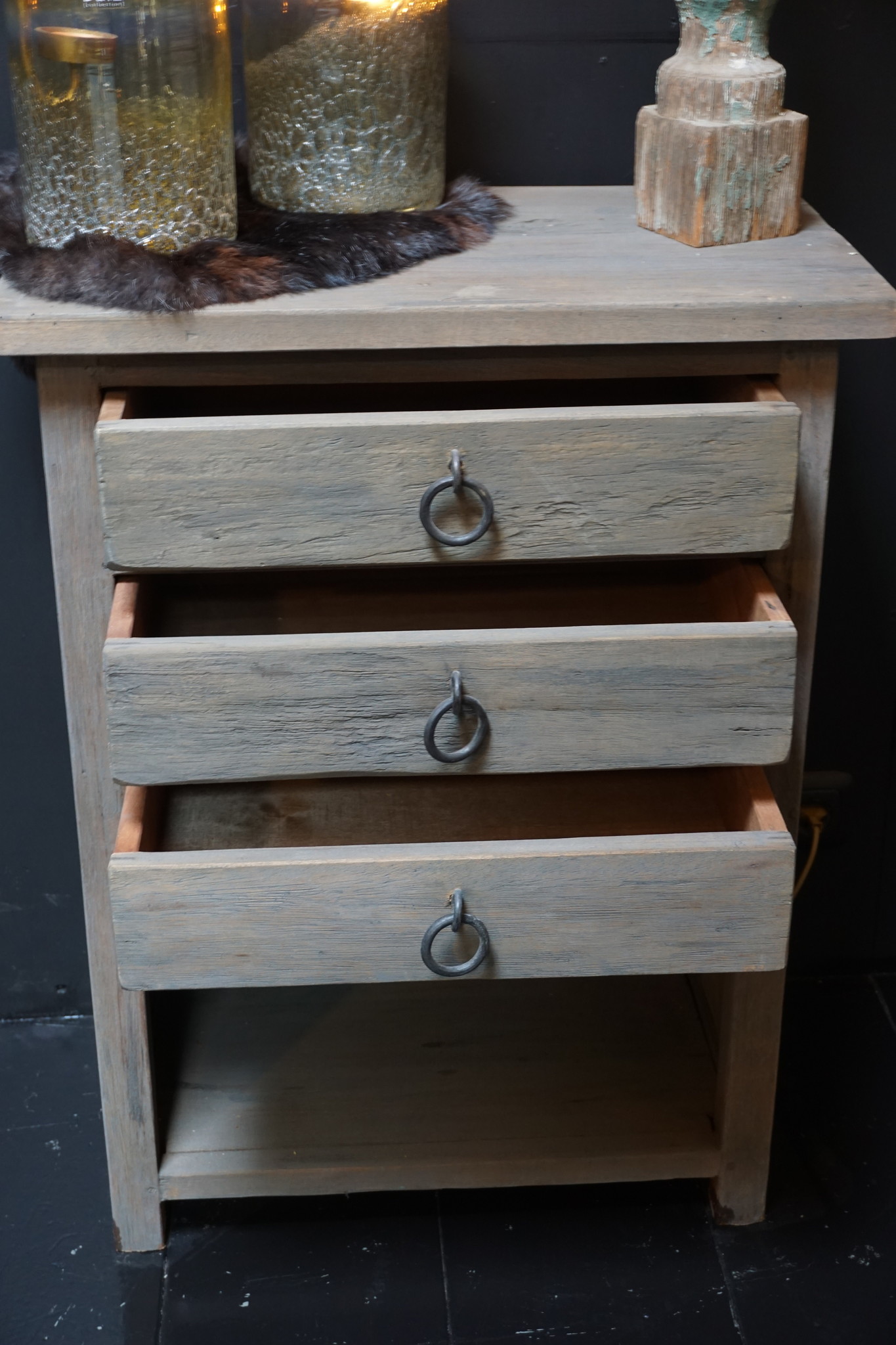 Rene Houtman Ladenkast 3 Lades + Legplank Hout L80 cm