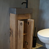 Rene Houtman Oud eikenhouten landelijk toiletmeubel + fontein dark grey Rene Houtman Oud eikenhouten landelijk toiletmeubel + fontein dark grey