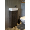 Oud eikenhouten landelijk toiletmeubel + fontein wit