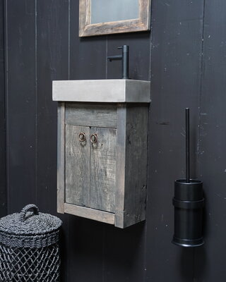 Rene Houtman Toiletmeubel Zwevend Oud Eikenhout