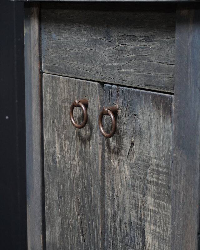 Rene Houtman Toiletmeubel Zwevend Oud Eikenhout + Beton Dark Grey