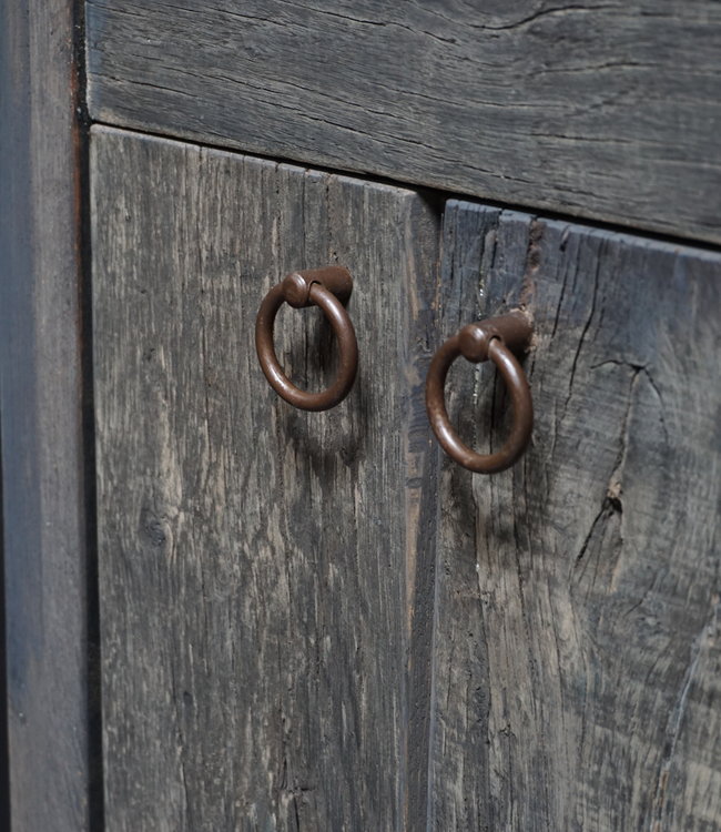 Rene Houtman Toiletmeubel Zwevend Oud Eikenhout + Beton Light Grey