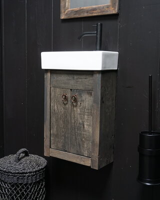 Rene Houtman Toiletmeubel Zwevend Oud Eikenhout