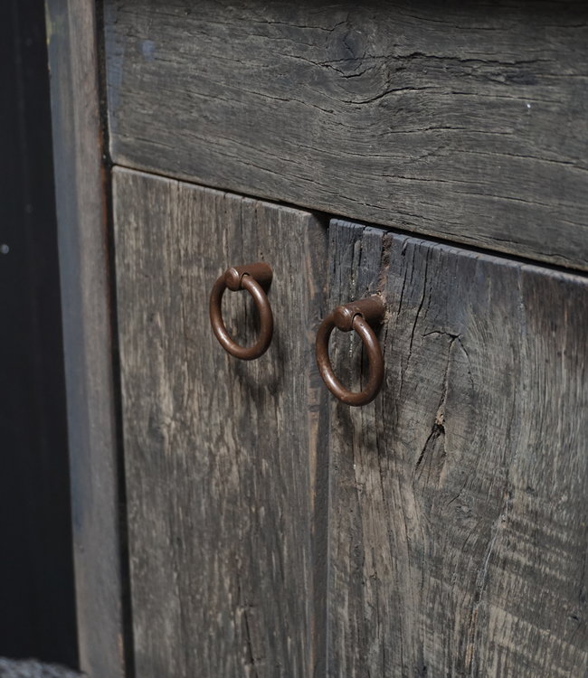 Rene Houtman Toiletmeubel Zwevend Oud Eikenhout +Fontein Keramiek Wit