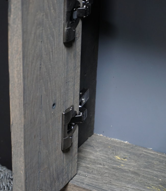 Rene Houtman Toiletmeubel Zwevend Oud Eikenhout + Natuursteen Gefrijnd