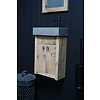 Toiletmeubel Geschaafd Zwevend Oud Eikenhout - Dark Grey