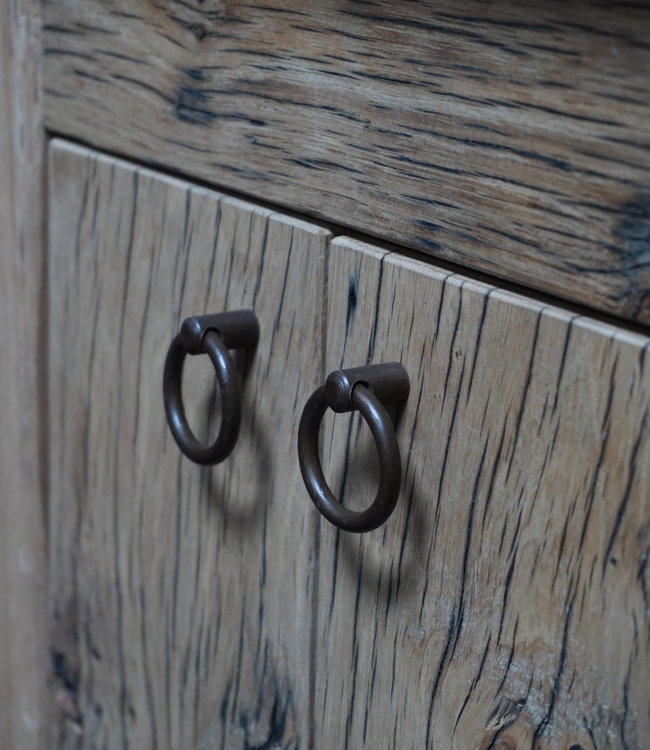 Rene Houtman Toiletmeubel Geschaafd Zwevend Oud Eikenhout - Light Grey