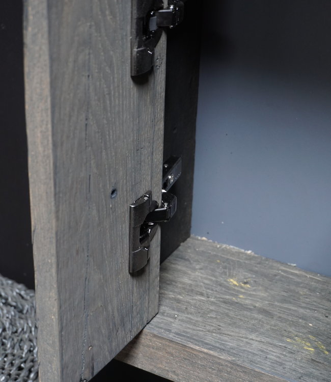 Rene Houtman Toiletmeubel Geschaafd Zwevend Oud Eikenhout - Light Grey